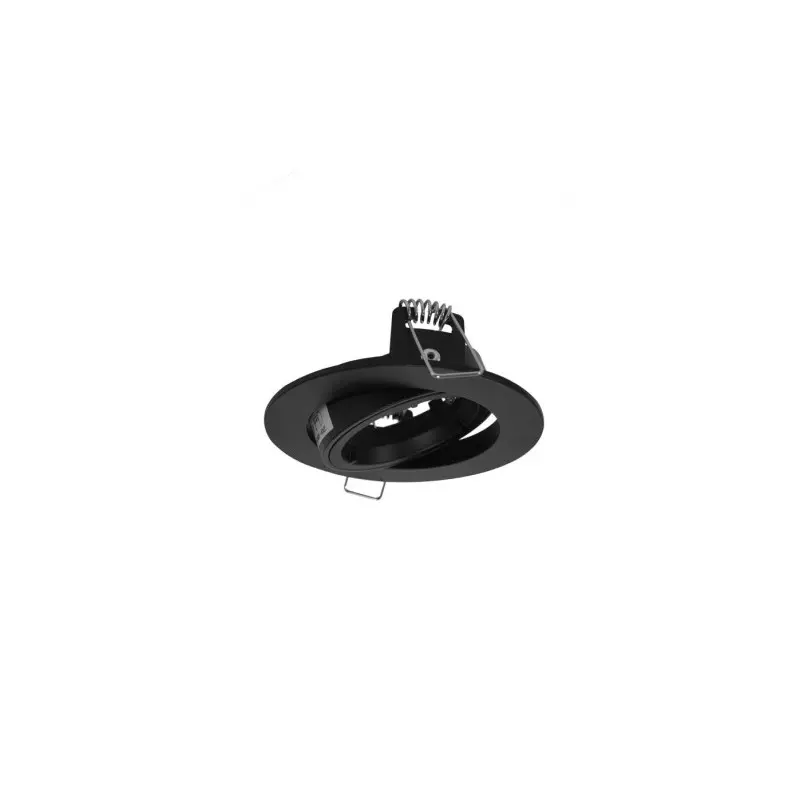 Support Spot Encastrable Plafond Rond Orientable 45° Noir Ø95 mm