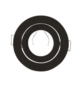 Support Spot Encastrable Plafond Rond Orientable 45° Noir Ø95 mm