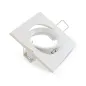 Support de Spot LED Encastrable Orientable 45° Carré Blanc 84x84mm - perçage Ø74mm