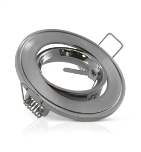 Support de Spot LED Encastrable Orientable 45° Argent IP20 Ø85mm - perçage Ø72mm