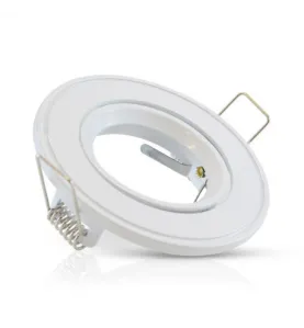 Support de Spot LED Encastrable Orientable 45° Blanc IP20 Ø85mm - perçage Ø75mm