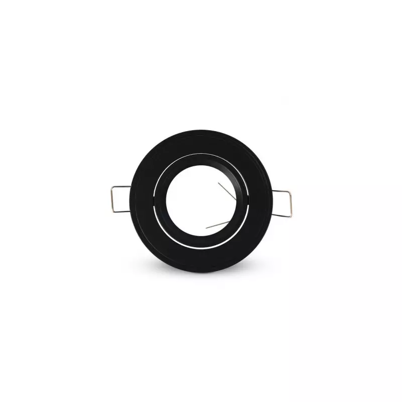 Support Spot Encastrable Plafond Rond Orientable 60° Noir Ø86 mm