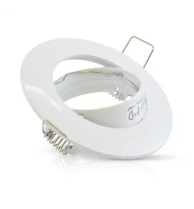 Support de Spot LED Encastrable Orientable 45° Blanc IP20 Ø92mm - perçage Ø75mm