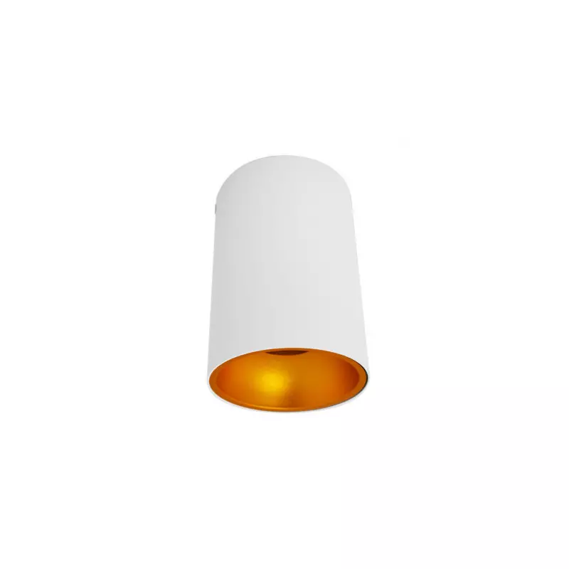 Support de Spot LED GU10 Cylindre Blanc/Doré IP20 Ø96mm