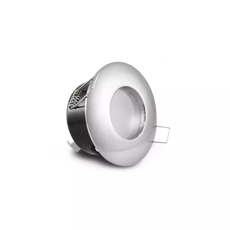 Support de Spot LED Chrome Etanche IP65 IK08 Ø84mm - perçage Ø70mm