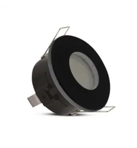 Support de Spot LED Encastrable GU10 Noir Etanche IP65 IK08 Ø84mm - perçage Ø70mm