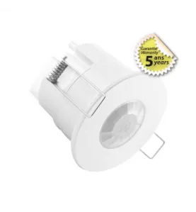 Détecteur LED de Mouvement Encastrable AC220/240V 600W 360° Etanche IP65 Ø76mm - perçage Ø61mm