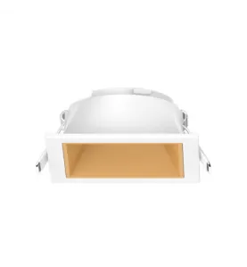 Collerette Basse Luminance IP20 82mmx82mm Blanc/Doré - perçage 68mmx68mm