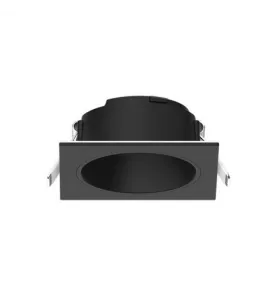 Collerette Basse Luminance pour LED IP20 82mmx82mm Noir - perçage de 68x68mm