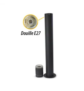 Potelet LED E27 60W Étanche IP44 IK10 Ø90 810 mm Gris Anthracite