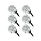 Kit Spot LED Terrasse 0,6W 12V Bleu Rond IP65 - Blanc du Jour 6000K