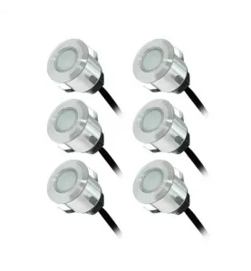 Kit Spot LED Terrasse 0,6W 12V Bleu Rond IP65 - Blanc du Jour 6000K