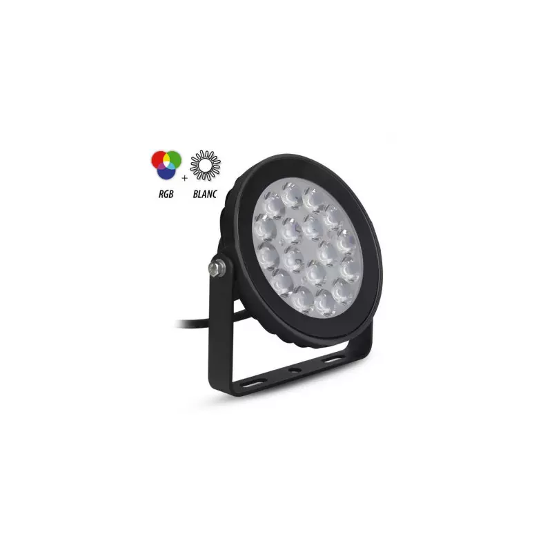 Projecteur LED 9W 900lm 15° Étanche IP66 135mmx133mm - RGB + Blanc CCT 2700K A 6500K