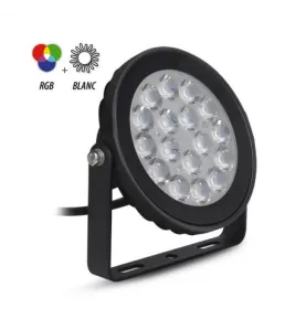 Projecteur LED 9W 900lm 15° Étanche IP66 135mmx133mm - RGB + Blanc CCT 2700K A 6500K