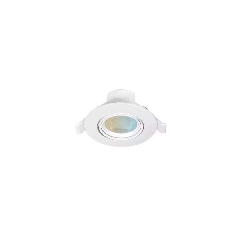 Spot LED Orientable 230V IK06 5W 500lm 60° Ø90mm IP20 Blanc - CCT 3000K-6500K perçage Ø68mm