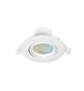 Spot LED Orientable 230V IK06 5W 500lm 60° Ø90mm IP20 Blanc - CCT 3000K-6500K perçage Ø68mm