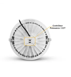 Spot LED Encastrable Dimmable 34-40W 3250lm-4200lm 160° Ø230mm Étanche IP54 IK06 - CCT (3000K- 5700K) perçage Ø200mm