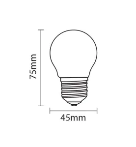 Ampoule LED E27 G45 2W 250lm (25W) 300° IP20 - Blanc Chaud 2700K