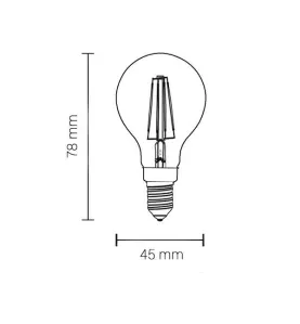 Ampoule LED E14 G45 2W 200lm (16W) 300° IP20 - Blanc Chaud 2700K