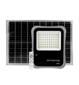 Projecteur LED Solaire avec Télécommande 30W 2400lm (240W) 90° Étanche IP65 Noir - Blanc du Jour 6000K