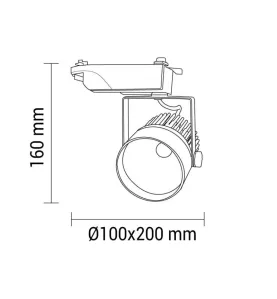 Projecteur LED COB Décoratif 25W 2000lm (200W) 24° Noir - Blanc du Jour 6000K