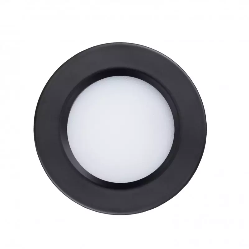 Spot LED Encastrable Noir 55mm Compact 3W DC12V Équivalent 25W - Blanc Chaud 3000K