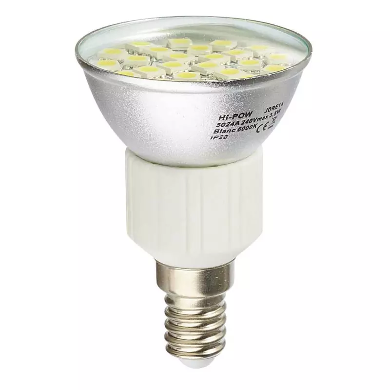 Ampoule LED E14 Dimmable à 24 SMD 5024 3.5W 310lm 120° (31W) - Blanc Chaud