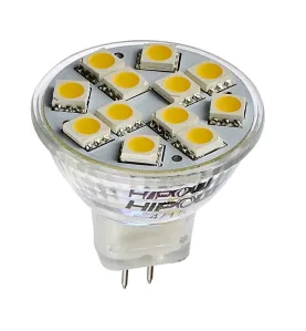 Ampoule LED GU4 MR11 35mm à 12 SMD 5050 2,4W 150lm (25W) - Blanc Chaud 3000K