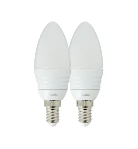 LOT DE 2 Ampoules LED E14 SMD 2x3W 250Lm (45W) - Blanc Chaud 2700K