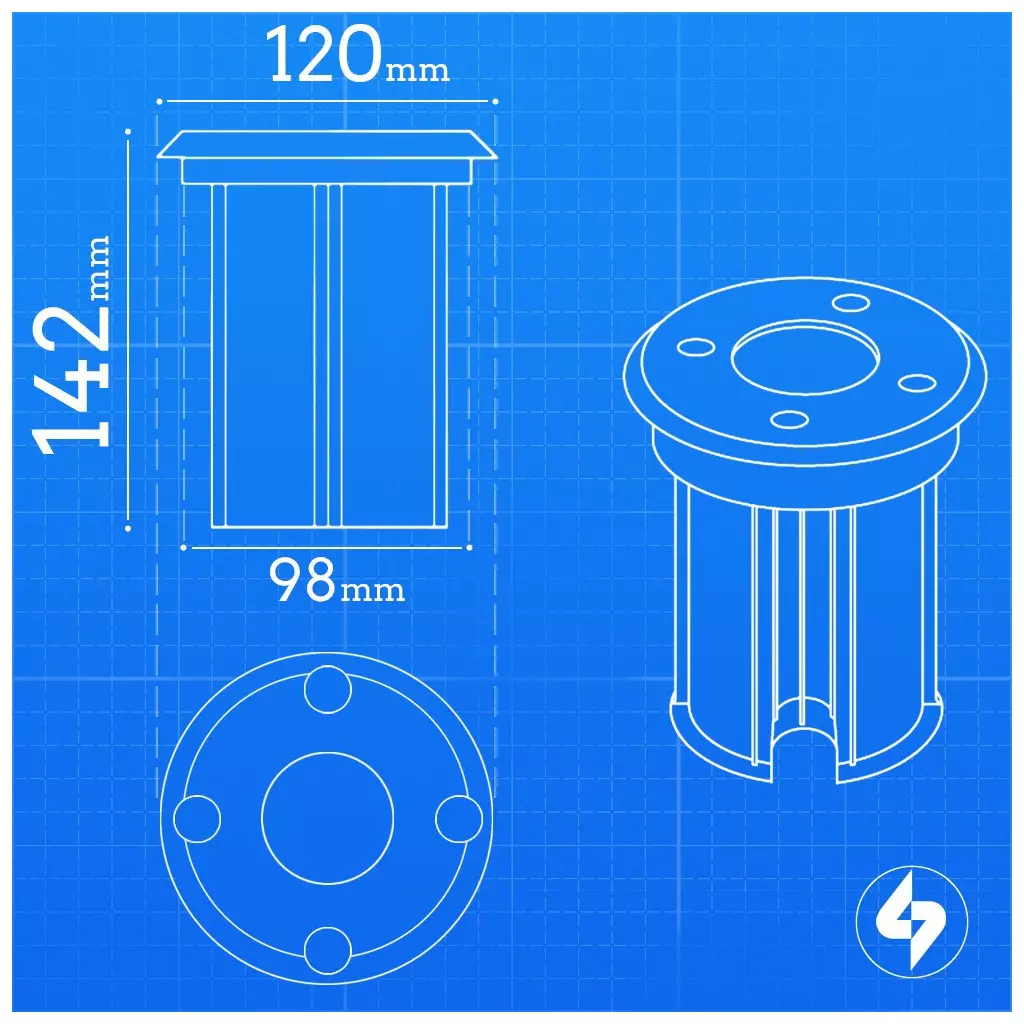 Support Spot Encastrable Gu5.3 Mr16 Dc12v Chrome Rond Ip20 - Perçage 55mm à  Prix Carrefour