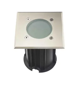 Support Spot Encastrable Sol GU5.3 MR16 DC12V Étanche IP67 Carré - perçage 98mm Diffuseur Dépoli