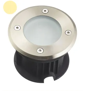 Support Spot Encastrable Sol 2W AC220-240V Étanche IP67 Rond - percage 85mm Diffuseur Dépoli - Blanc Chaud 3000K