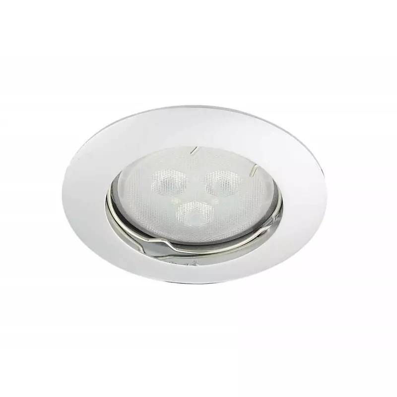 Support Spot Encastrable Plafond GU10 AC220-240V Orientable 30° Blanc Rond IP20 - perçage 66mm