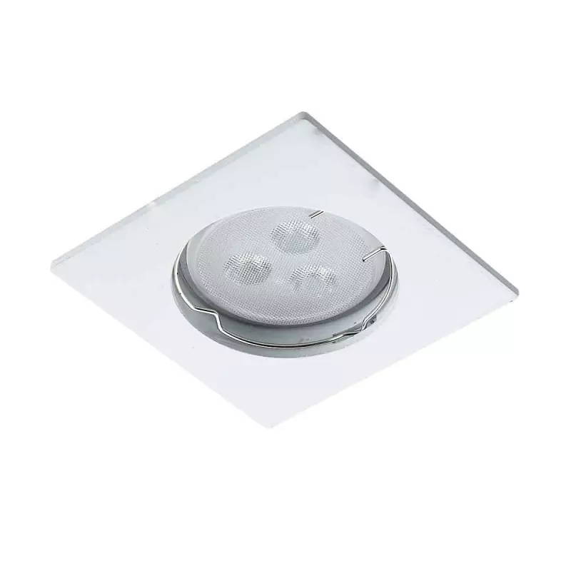 Support Spot Encastrable Plafond GU10 AC220-240V Blanc Carré IP20 - perçage 55mm