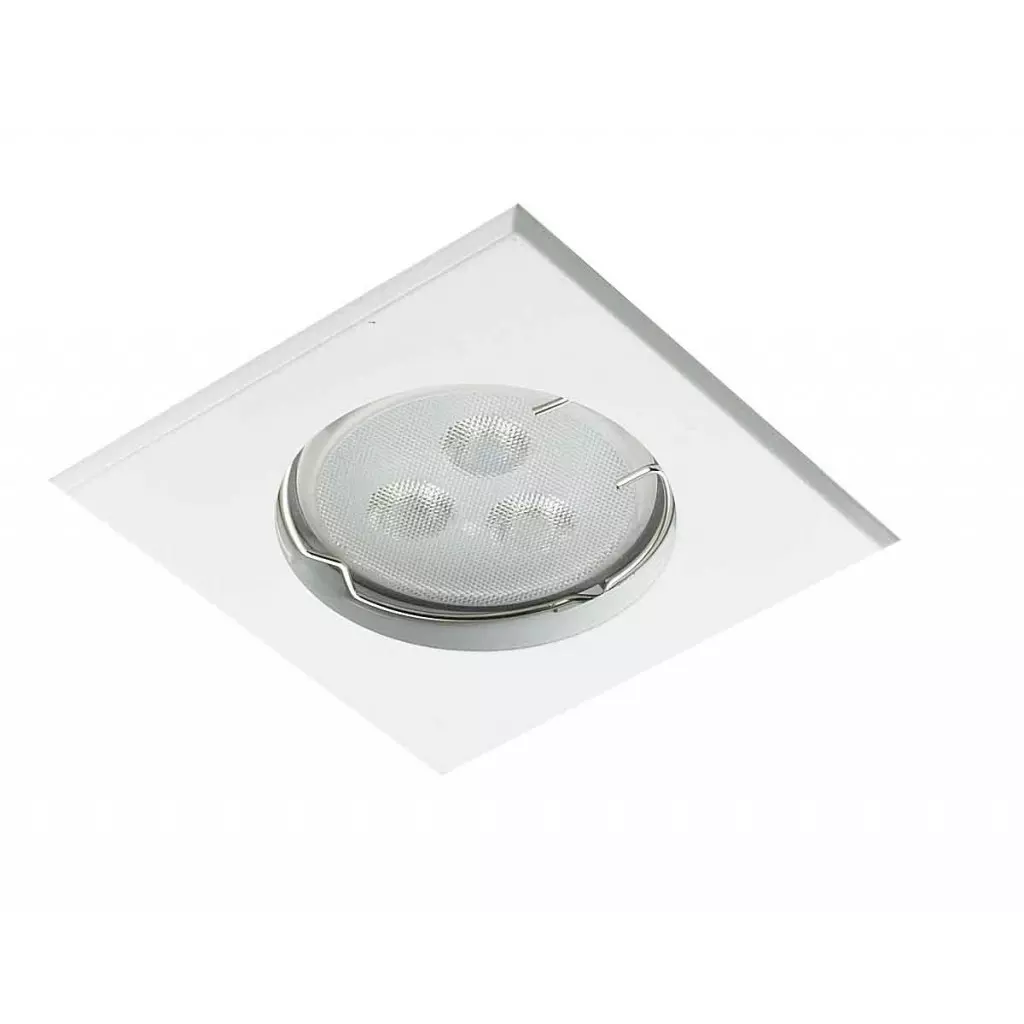 Support Spot Encastrable Plafond GU10 AC220-240V Orientable 30° Blanc Carré  IP20 - perçage 55mm