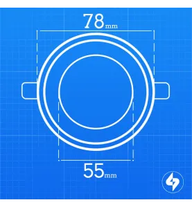 Support Spot Encastrable GU5.3 MR16 DC12V Blanc Rond IP20 - perçage 55mm