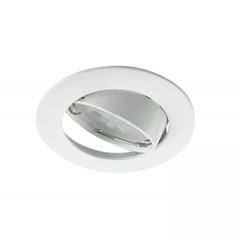 Support Spot Encastrable Plafond GU5.3 MR16 DC12V Orientable 30° Blanc Rond IP20 -  perçage 75mm