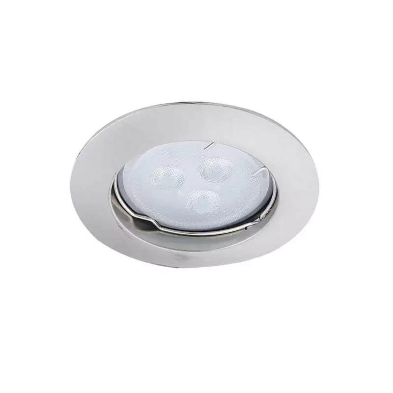 Support Spot Encastrable Plafond GU10 AC220-240V Chrome Mat Rond IP20 - perçage 55mm