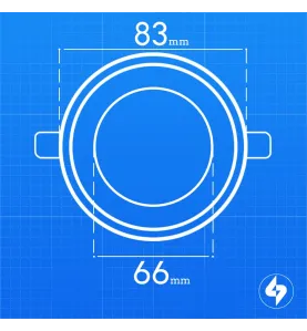 Support Spot Encastrable GU5.3 MR16 DC12V Orientable 30° Chrome Rond IP20 - perçage 66mm