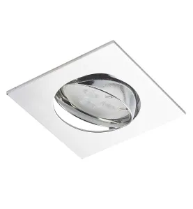 Support Spot Encastrable Plafond GU10 AC220-240V Orientable 30° Chrome Carré IP20 - perçage 55mm