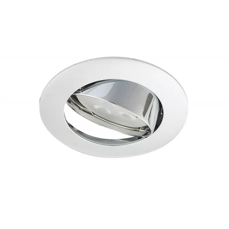 Support Spot Encastrable Plafond GU10 AC220-240V Orientable 30° Chrome Rond IP20 - perçage 55mm