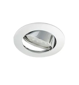 Support Spot Encastrable Plafond GU10 AC220-240V Orientable 30° Chrome Rond IP20 - perçage 55mm