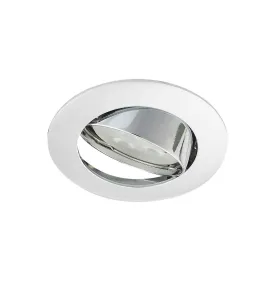 Support Spot Encastrable Plafond GU5.3 MR16 DC12V Orientable 30° Chrome Rond IP20 - perçage 66mm