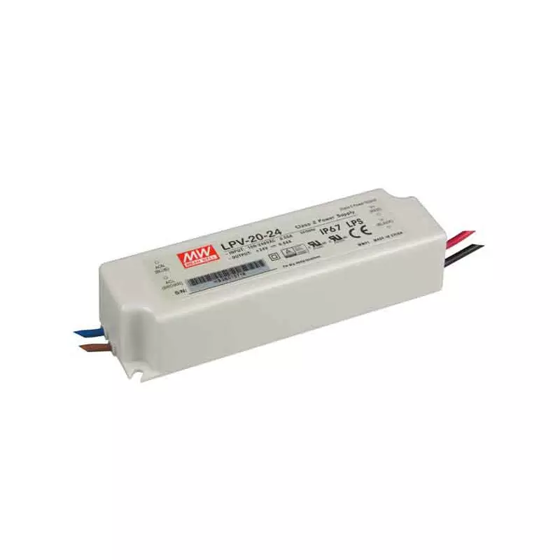 Transformateur LED 20W AC90-264V / DC24V Étanche IP67