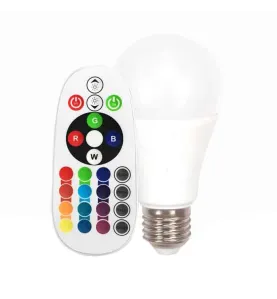 Ampoule Led E27 à LED RGB avec Télécommande 6W rendu 40W