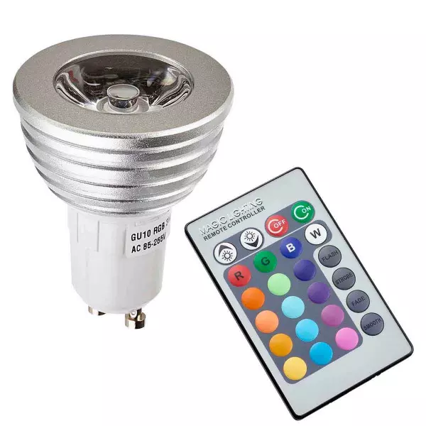 Ampoule LED sans fil AGL Couleurs avec télécommande – GU10
