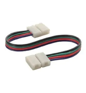 Rallonge Double Connecteur Bande LED et Clip Connecteur Raccord Pré-câblé RGB 10mm