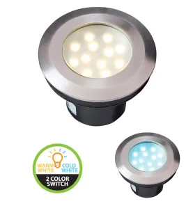 Spot LED Encastrable Sol 2W 43lm IP67 - Blanc Chaud/ Blanc Froid 3000-6000K