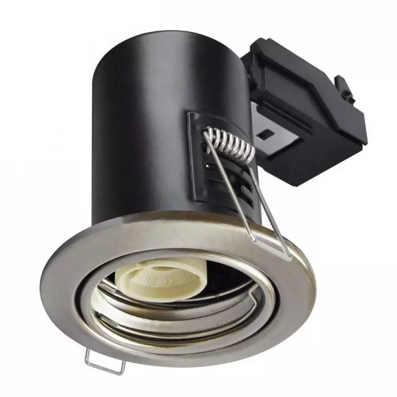 Spot encastrable anti-feu downlight Nickel satiné GU10 IP20 V-TAC - 3686