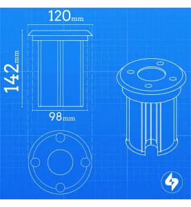 Support Spot Encastrable Sol GU10 AC220-240V Étanche IP67 Rond -  perçage 98mm Diffuseur Dépoli